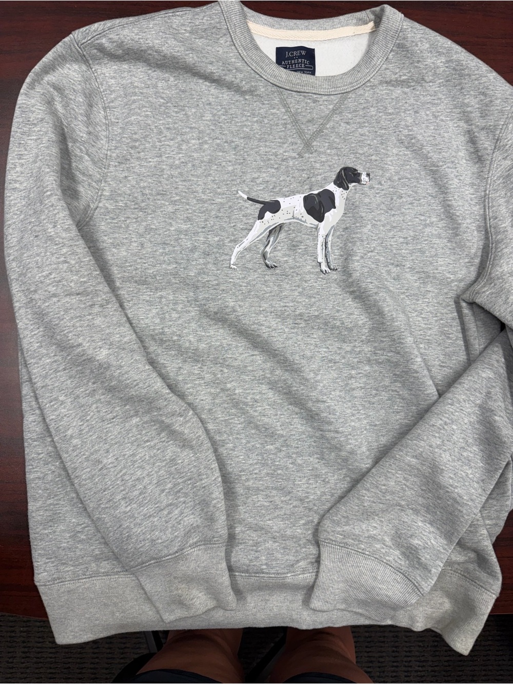 J. Crew Gray Pullover Sweatshirt with Dog Graphic
